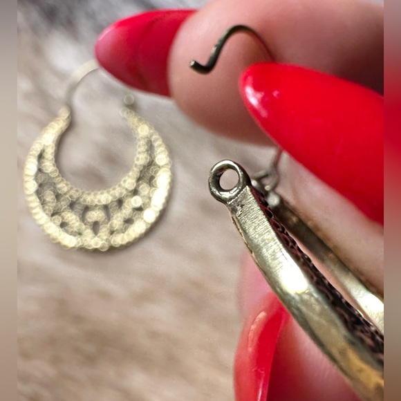 Indonesian Solid Brass Disc Hoops - Picture 8 of 8